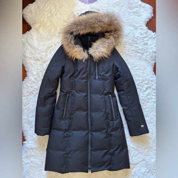 Soia & Kyo Black Puffer Coat with Fur Trim - Picture 7 of 11